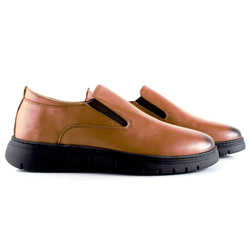 Ballerine Confort en Cuir Caramel