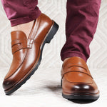 Chaussure en Cuir Marron Clair