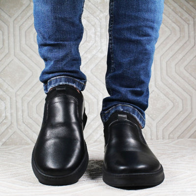 Chaussures confortable en Cuir Noir