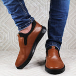 Chaussures confortable en Cuir Marron Clair