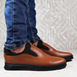 Chaussures confortable en Cuir Marron Clair