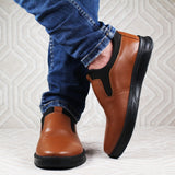 Chaussures confortable en Cuir Marron Clair