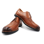 Derby brogue en Cuir Marron Clair