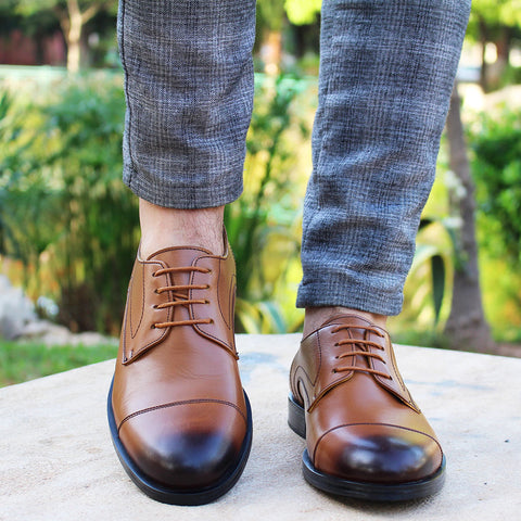 CHAUSSURE OXFORD EN CUIR Marron Clair