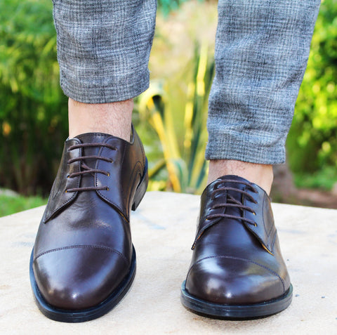 CHAUSSURE OXFORD EN CUIR MARRON