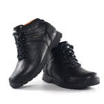 Lace Up Boots Black Cuir